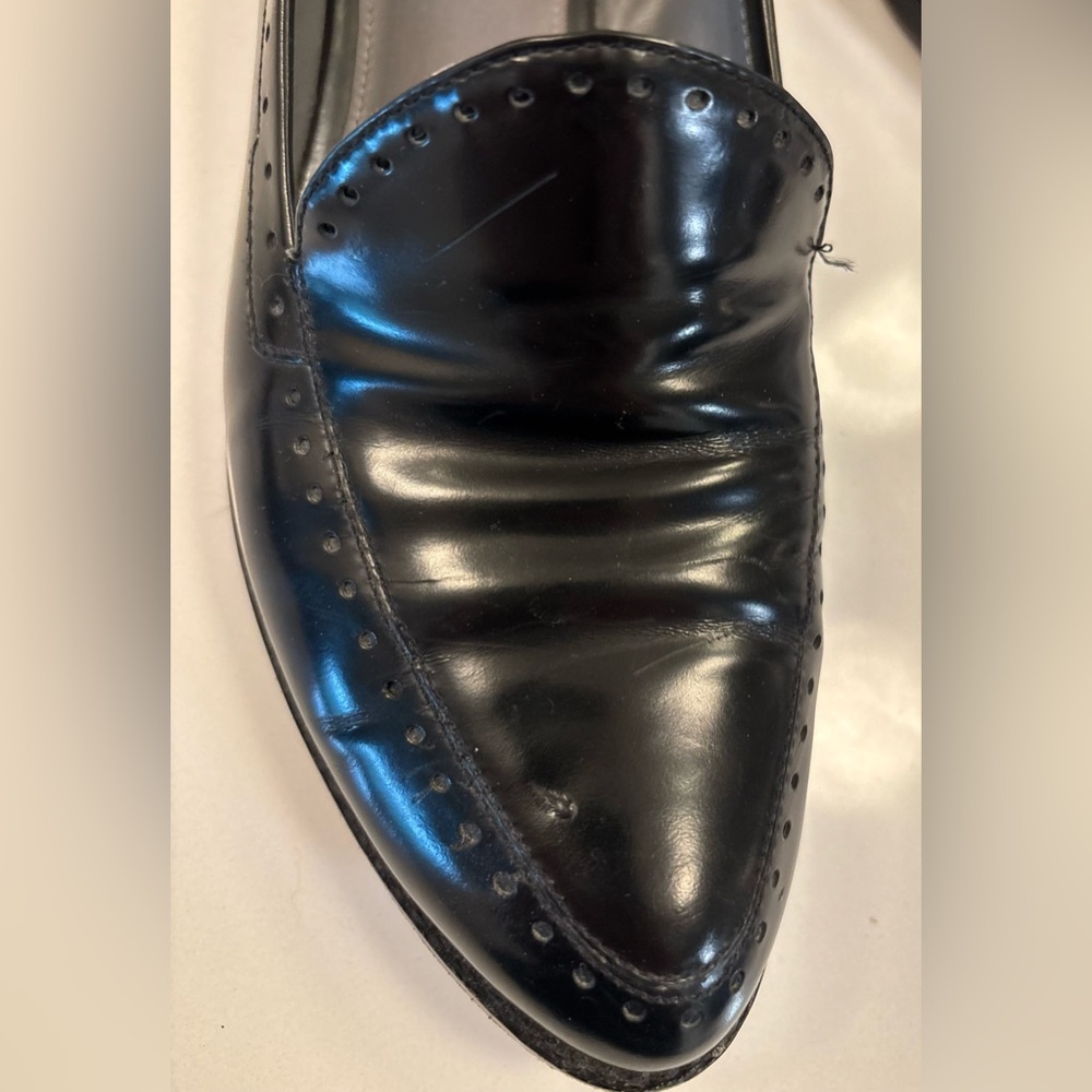 Via Spiga Black Patent Leather Pointed Loafers - Picture 13 of 15